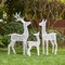 Set of 3 Lighted Christmas Crystal White 3D Reindeer Outdoor Décor with 240 White LED Lights